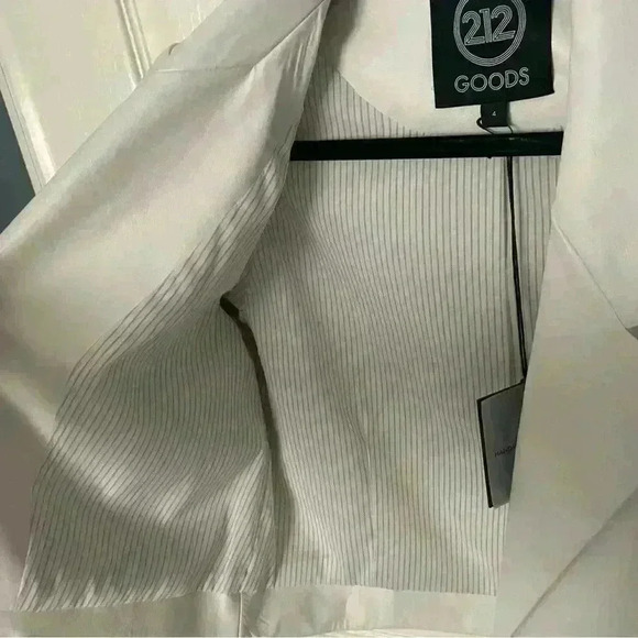 NWT 212 Goods 7th Ave. White Coated Linen Jacket Womens SZ 4 Handmade In NY $440 - Picture 10 of 15